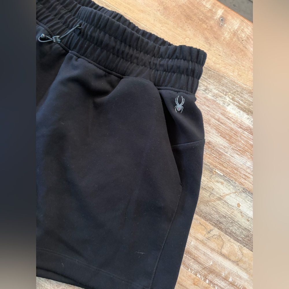 Spyder Active Women's Black Athletic Shorts Pockets Drawstring Pull-On Large - Picture 2 of 7